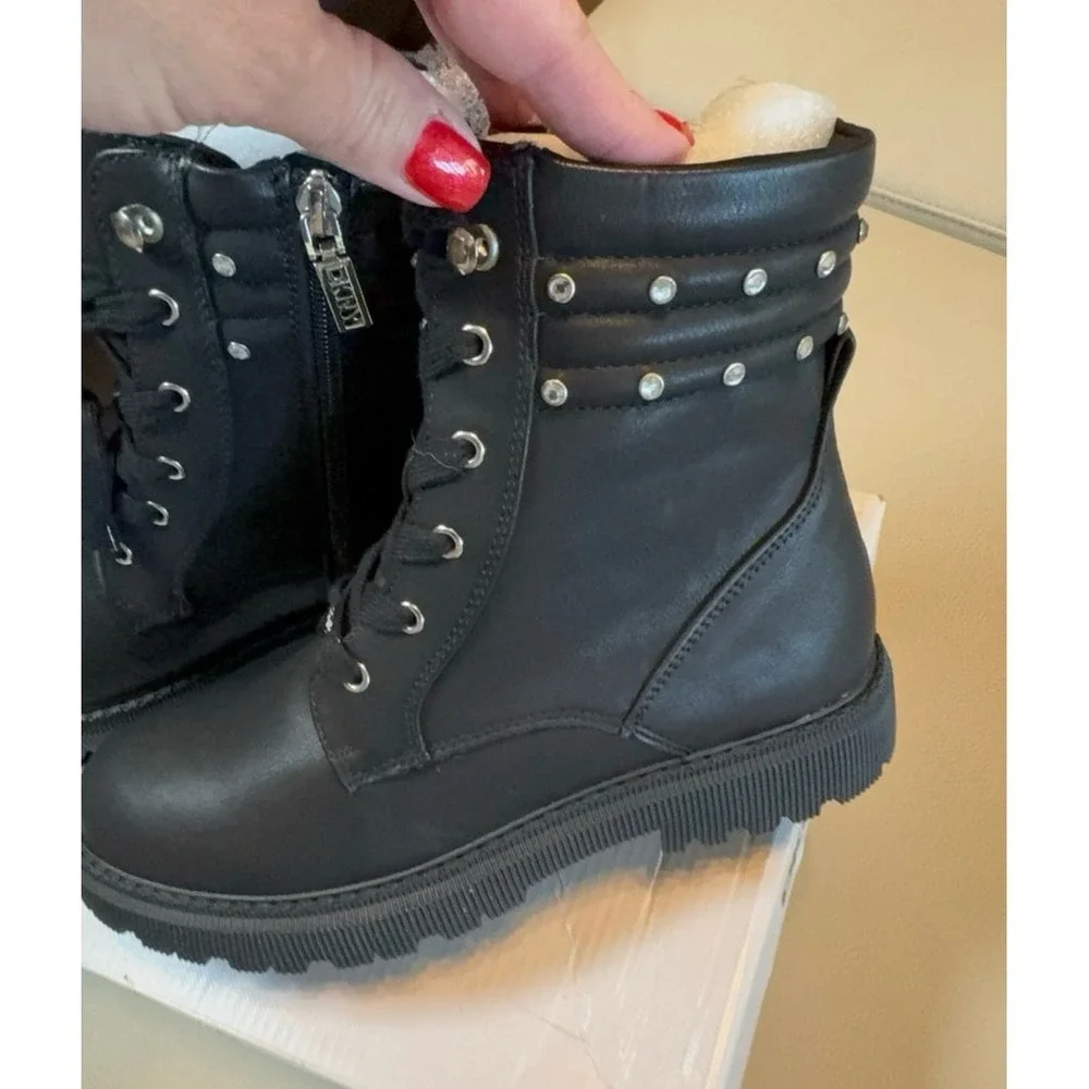 Youth girls size 5 DKNY black boots.
